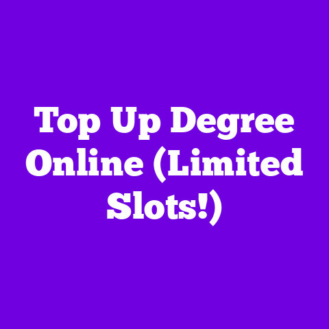 Top Up Degree Online (Limited Slots!)