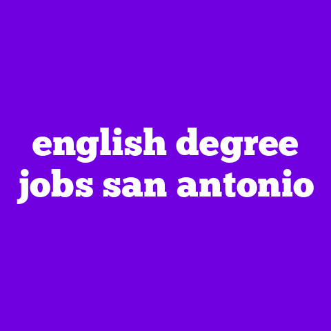 english degree jobs san antonio