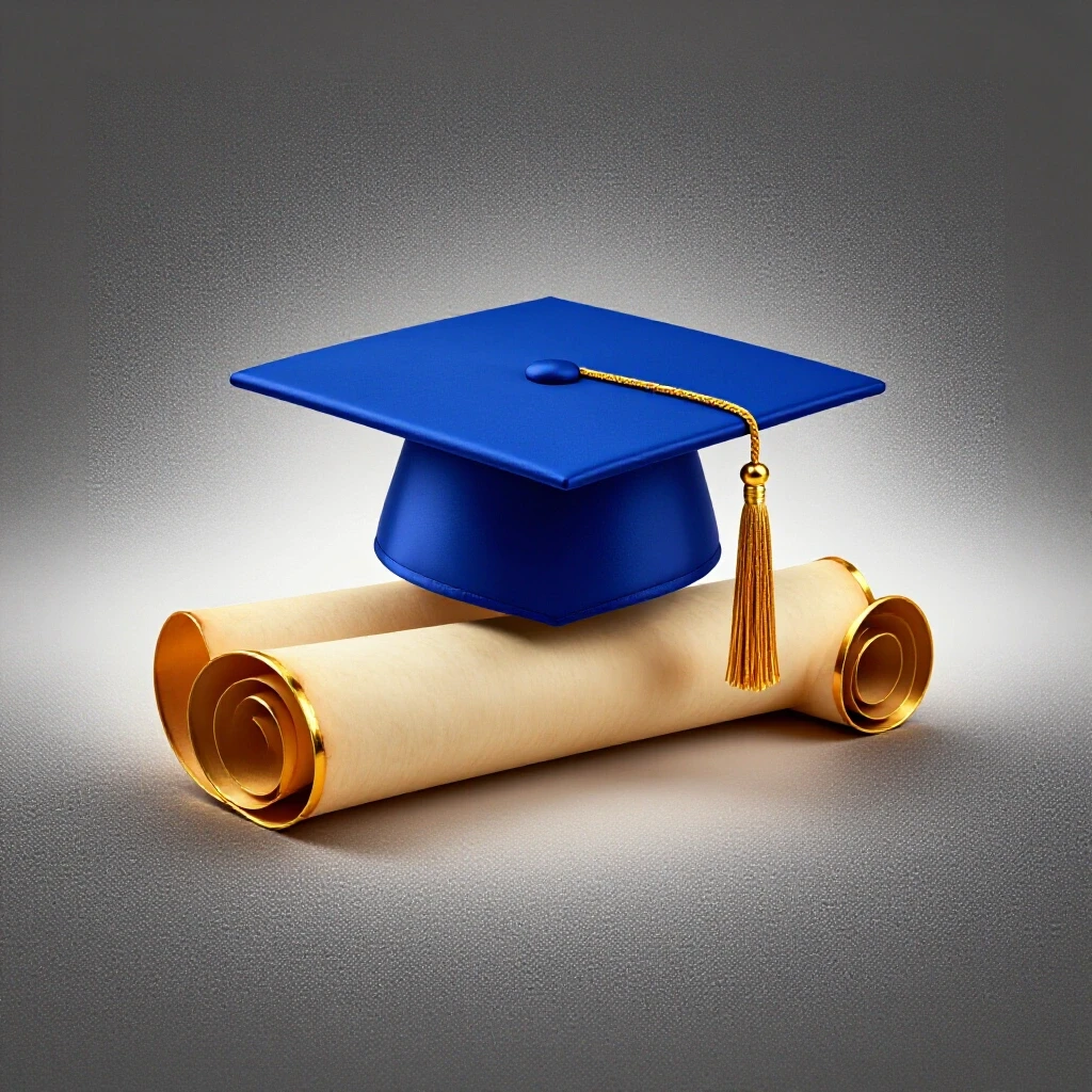 Ancient scroll unfurling to reveal a modern graduation cap, symbolizing the legacy of higher education.