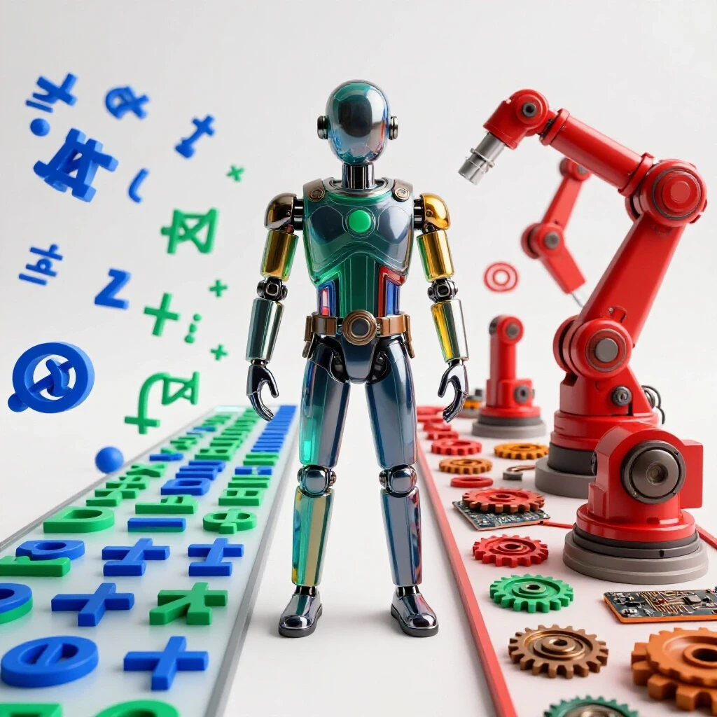 Dramatic scene showing a stylized figure at a split path, one paved with math symbols and the other with engineering tools, both leading forward.