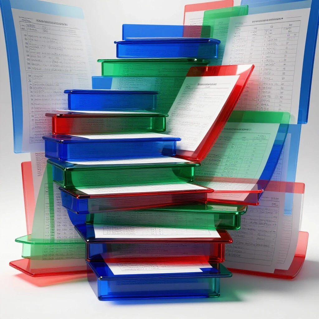 Overlapping translucent report cards form a vibrant glass staircase, symbolizing GPA calculation journey.