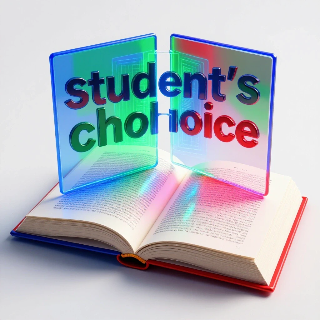 A glossy textbook merges seamlessly with a glowing digital portal on a bright, clean background.